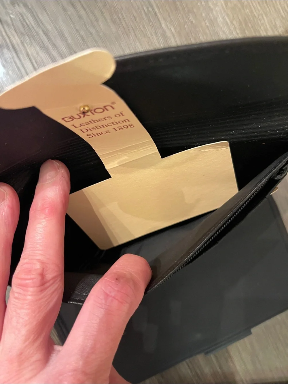 Buxton Velvet Touch Cowhide Leather Checkbook Wallet Organizer Clutch Black NWT